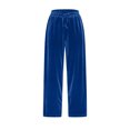 thumbnail image 3 of Plebaso Womens Velvet Pants Elastic Waist Drawstring Lounge Pants Straight Leg Trousers with Pockets, 3 of 5
