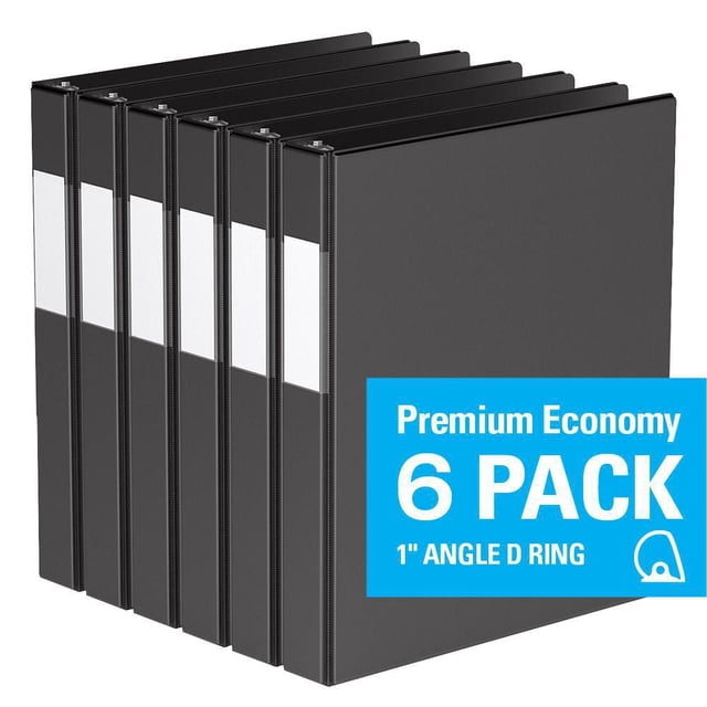 Davis Group, Premium Economy, D Ring, Binder, 6 Pack, 1"