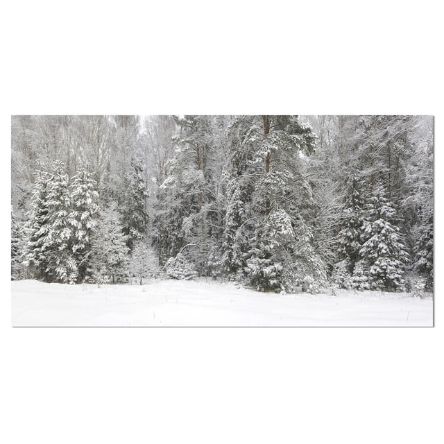 Designart Foggy Winter Forest Panorama Canvas Wall Art
