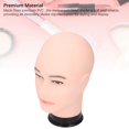 thumbnail image 3 of PVC Male Mannequin Head, Bald Mannequin Head, Reusable Bald Manikin Head with Universal Stand Interface, for Make Up and Lash Extention, Cosmetology Mannequin Doll Face Head, 3 of 7