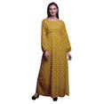 thumbnail image 1 of Bimba Robe Maxi à Manches Longues pour Femmes en Georgette Mousse à Imprimé Floral Rose, Taille Élastique - Moyen, 1 of 5