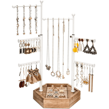 Sfugno Jewelry Organizer Stand - 6 Tier Jewelry Rack with Adjustable Height Necklace Holder Organizer Display & Storage for Earrings Ring Bracelet