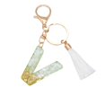 thumbnail image 2 of Clearance! New White Tassel Letter Key Chain Crystal Drop Pendant Fashionable Bag Key Chain Clearance Sales Sales Today #84, 2 of 2