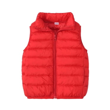 Erwazi Toddler Boys Girls Puffer Vest Zipper Warm Lightweight Sleeveless Outerwear Jackets 2-9Y