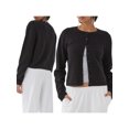 thumbnail image 2 of Gupgi Cardigan Tricoté Uni pour Femmes, Chandails à Boutons devant, Col Rond Décontracté, Manches Longues, Hauts en Tricot, 2 of 9