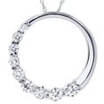 thumbnail image 1 of Pendentif en Or Blanc 14K avec Diamant Cercle Voyage 1/2 Ct, 1 of 2