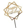 thumbnail image 1 of pitrice Square Happy Birthday Cake Topper Acrylic Insert Cake Card DIY Glitter Cupcake Smash Candle Stick, 1 of 9