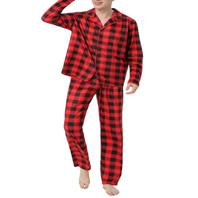 Family Christmas Matching Outfits Plaid Nightwear Sleepwear Pyjamas
