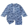 thumbnail image 1 of Toddler Kid Baby Boys Rash Guard Long Sleeve Zipper Beach Swimsuit One Piece Bathing Suit, 1 of 7