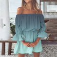 thumbnail image 2 of Kcodviy Robe d'Été Décontractée pour Femmes à Épaules Dénudées, Robe à Col en V Ample à Imprimé Floral Boho, Robes Maxi pour Femmes, Robe d'Été Décontractée, Blouse à Manches Évasées, Robe d'Été Décontractée pour Femmes, Robes Mini avec Manches Mi-Longues, 2 of 5
