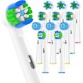 thumbnail image 1 of Replacement Toothbrush Heads Compatible with Oral B Electric Toothbrush,12pcs White Toothbrush Heads Refill for 3professional,3Sensitive,3Floss,3Cross, 1 of 6