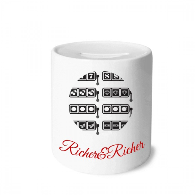 Slot Machine Winning Pattern Illustration Rich and Rich Bank Saving Box Coin