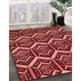 thumbnail image 3 of Ahgly Company Tapis d'Intérieur Rectangulaire Transitionnel Rouge Foncé Lavable à la Machine, 2 Pieds x 5 Pieds, 3 of 7