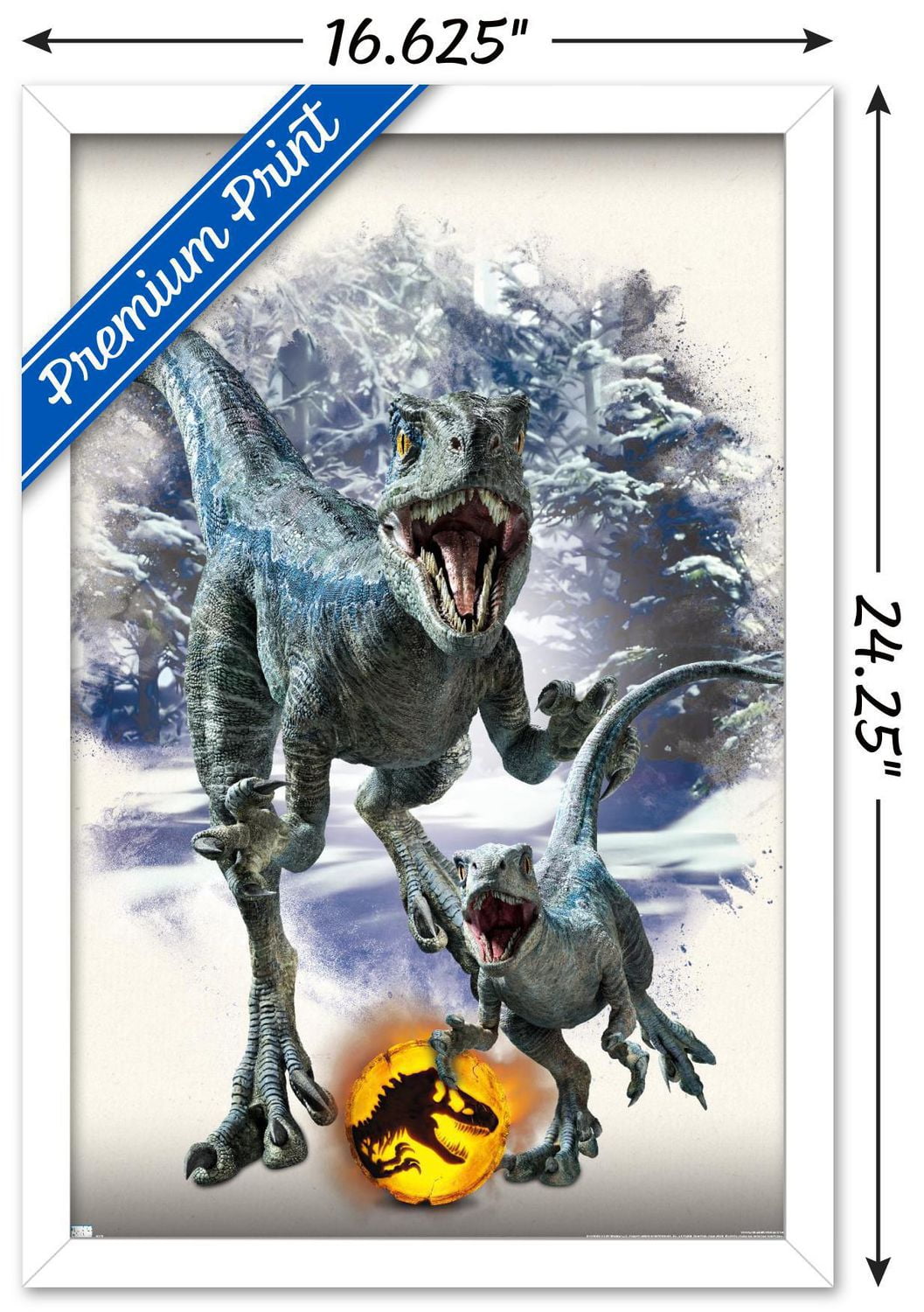 Jurassic World: Dominion - Blue and Beta Focal Wall Poster, 14.725" x 22.375" Framed