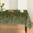 thumbnail image 1 of Spring Summer Tablecloth 60×120 Inch Rectangular, Wild Flowers Floral Moss Green Washable Seasonal Table Cover for Party Picnic Dinner Decor, 1 of 7