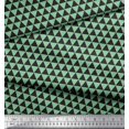 thumbnail image 2 of Soimoi Green Cotton Duck Fabric Triangle Geometric Decor Fabric Printed Yard 42 Inch Wide, 2 of 3