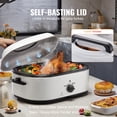 thumbnail image 3 of KFFKFF Rôtissoire, Four à Dinde, Capacité de 22 QT avec Couvercle d'Arrosage Automatique, 1450 W, avec Réglages de Décongélation et de Maintien au Chaud, Comprend un Plateau Détachable et une Grille, 3 of 9