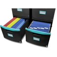 thumbnail image 2 of Storex 2-Drawer Filing Cabinet, Letter/Legal, Black/Teal, 2 of 4