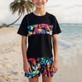 thumbnail image 2 of Gubotare Rash Guard for Boys 2 Piece Boys Short Sleeve Rash Guard Swimsuit Set with Swim Trunks Size 8 Years (Black,8 Years), 2 of 6