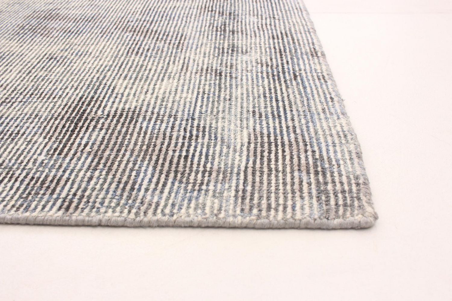 ECARPETGALLERY Tapis Noué à la Main pour Salon, Salle à Manger et Chambre à Coucher Rayé Collection Galleria 5'0" x 7'7" en Gris
