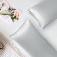 thumbnail image 3 of PiccoCasa Satin Body Pillowcases 2 Pcs Soft with Zipper Closure Silver Grey 20"x48", 3 of 7