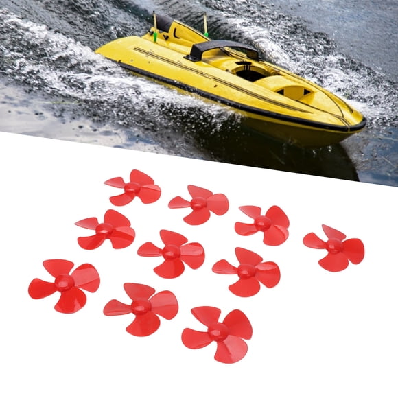 Hélice à 4 Pales, Hélices de Bateau Diamètre 80 mm avec Trou 2 mm pour Jouets Bricolage pour Artisanat Rouge, Jaune, Vert, Bleu, Rouge Rose