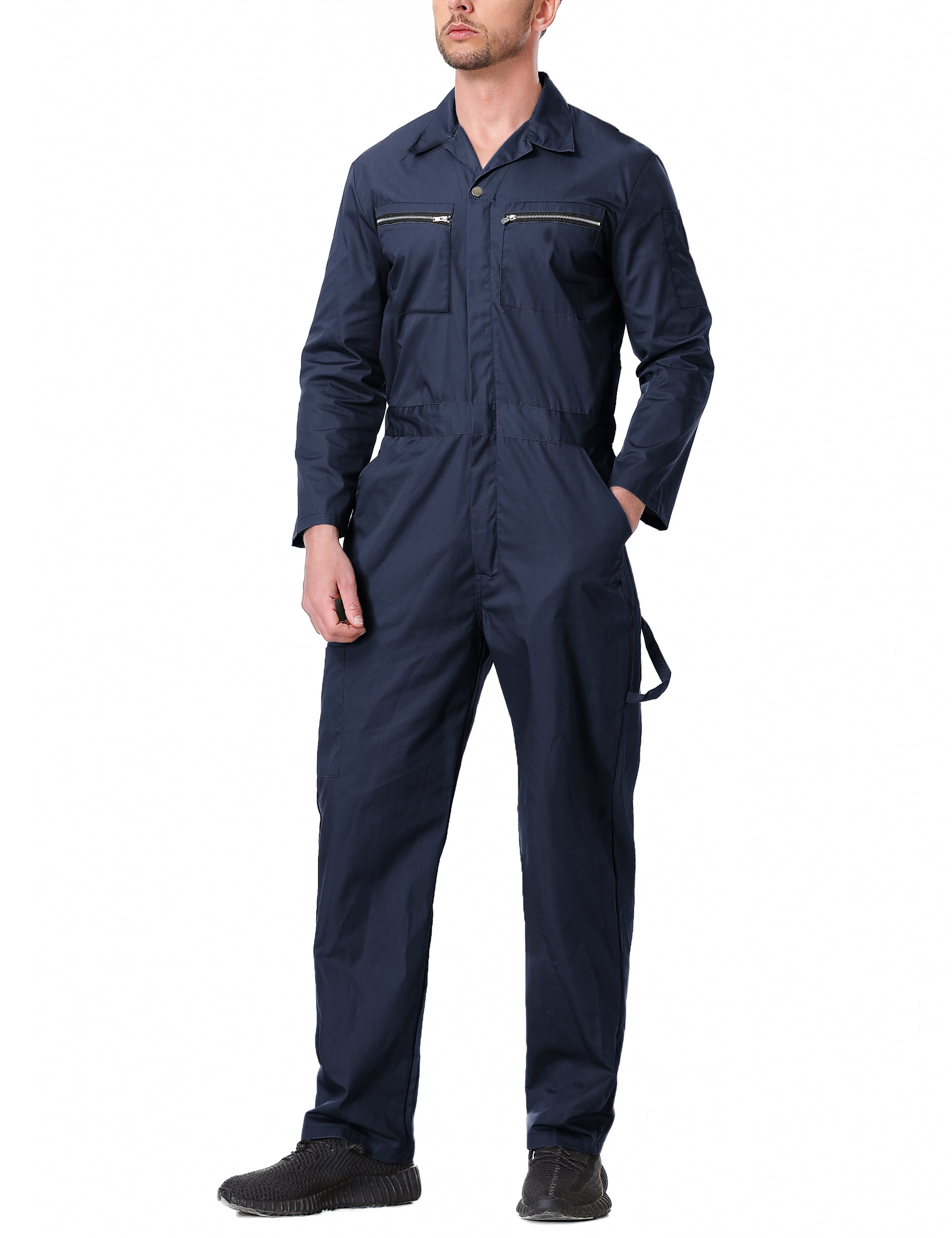 TOPTIE Men's Action Back Coverall with Zipper Pockets, Mechanic