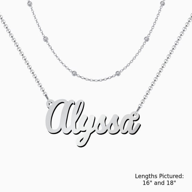 Ensemble de Superposition de Collier Prénom Personnalisé avec Chaîne à Gare de Balles