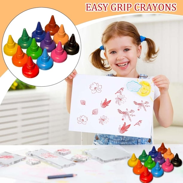 Lot De 12 Craies Sans Poussière Pour Enfants - Lavables, Non Toxiques, Avec Housses Individuelles, Palette De Couleurs Vives