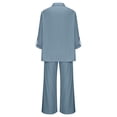 thumbnail image 4 of Miqool 2 Piece Sets for Women Summer Tracksuits Button Down Oversized Shirts and Wide Leg Long Pants Two Piece Lounge Sets Matching Outfits with Pockets, 4 of 6