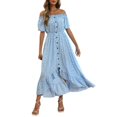 thumbnail image 1 of Ketyyh-chn99 Robes d'Été pour Femmes Grande Taille Robe Mini Robe de Fête Robe Droite Unie pour Vacances Robe à Enfiler Robe de Plage Bleu Ciel,P, 1 of 5