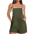 thumbnail image 1 of Gspmoly Shorts Short pour Femmes, Mode Femme Été Décontractée Sans Manches à Bretelles Combinaison Courte de Golf pour Femmes Offres des Fêtes Vert Armée m, 1 of 9
