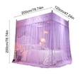 thumbnail image 3 of Princess Style Bed Canopy, Usavan Elegant Lace Ruffled Mosquito Net, Three Door Floor Length Polyester Bed Curtain for Bedroom Decoration, 3 of 6