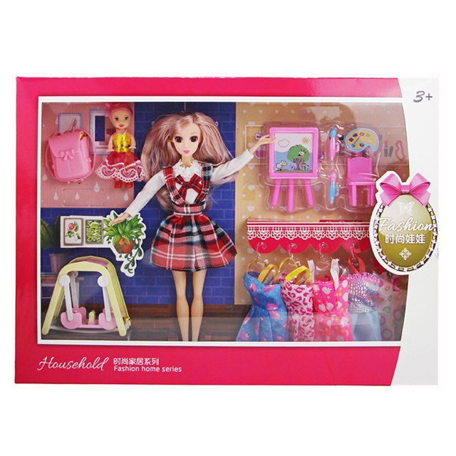 Jeux d'Habillage pour Poupée Poupée 3D Multi-Articulations Garde-Robe pour la Journée des Enfants Design Mode Ensemble avec Boîte Cadeau Jouets pour Fille
