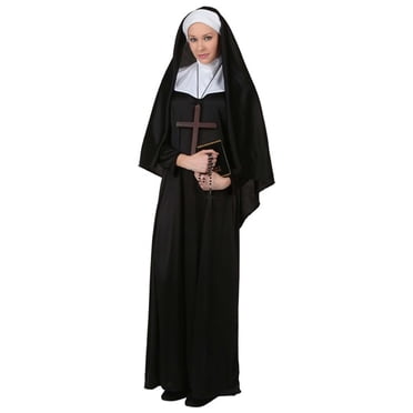 Déguisement Traditionnel Nun pour Adulte, Déguisement Nun Noir pour Femme