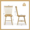 thumbnail image 3 of Costway Windsor Dining Chairs Set of 2 Armless Spindle Back Solid Rubber Wood Natural, 3 of 9