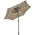thumbnail image 2 of Costway Parasol de Marché pour Patio 9 Pieds à DEL Solaires, Inclinaison Réglable, Manivelle, Beige, 2 of 9
