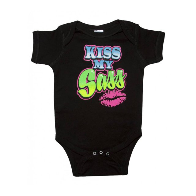 Baby "Kiss My Sass" Bodysuit - Black - 24M