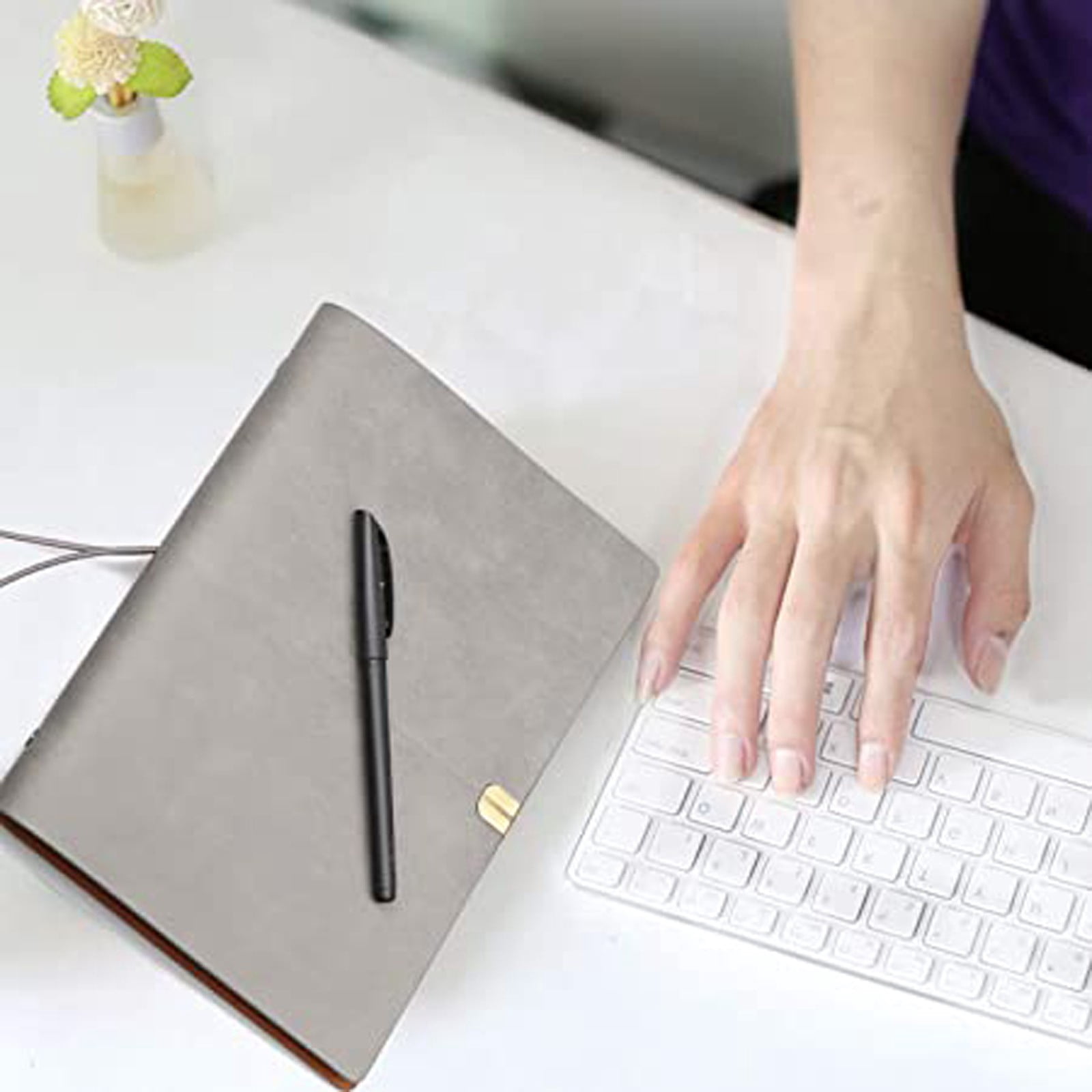 TopLLC A5 Leather Binder Notebook Diary Notebook Diary Replaceable Paper