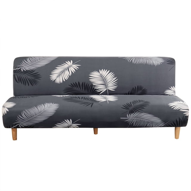 CHOK 2024 Futon Slipcover Armless Sofa Covers Stretch Sofa Bed Slipcover Protector Elastic (Light Gray Animal)