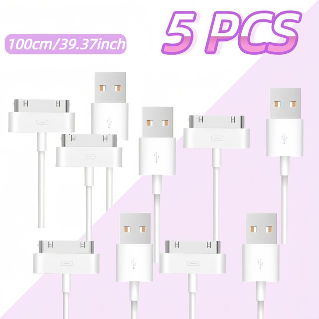 Charging Cable and Data Sync Cable Compatible with 4/4s, 1/2/3, Touch, and Devices