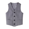thumbnail image 1 of Sunnyoo Gilet de Costume Formel pour Garçon, Gilet de Robe Uni Sans Manches à Boutons, 1 of 2