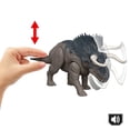 thumbnail image 3 of Jurassic World Rebirth Wild Roar Nasutoceratops Dinosaur Toy, Tail Controlled Attack Chomp & Sound, 3 of 6