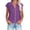 Purple, variant on Lolmot Button Down Shirts For Women,Fashion Women New Style Cotton Linen Solid Color Shirts V Neck Short Sleeve Blouses Summer Casual Ladies Tops