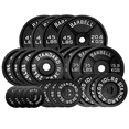 thumbnail image 1 of HAJEX Ensemble de Plaques de Poids Rondes en Fonte Standard 1 Pouce - Ensemble de 490 Lb - (2,5 Lb, 5 Lb, 10 Lb, 25 Lb, 35 et 45 Lb), 1 of 1