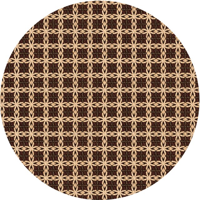 Ahgly Company Tapis d'Intérieur Ronds Lavables à la Machine, Style Transitionnel, Brun Sable Brun, 4 Pieds Rond
