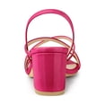 thumbnail image 2 of BLISSFUL STEP Women's Solid Color Strappy Slingback Block High Heels Sandals Hot Pink 7, 2 of 7