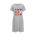 thumbnail image 5 of Robe de Nuit Pyjama pour Femme, Robe de Nuit à Manches Courtes Imprimée, Chemise de Sommeil, Vêtement de Nuit, Chemises de Nuit Douces, Imprimé de la Saint-Valentin, Chemises de Nuit Douces, Robe de Sommeil Douce, T-Shirt Classique, Nuisette Gris TTG, 5 of 5