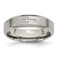 thumbnail image 1 of Titanium Cross Design 6mm Satin Beveled Edge Band Ring 6.5 Size, 1 of 7
