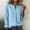 #0286-Light Blue, variant on Pounoo Cotton Linen Tops for Women V Neck Button Down Long Sleeve Shirt Work Office Loose Fit Spring Trendy Blouses Gift